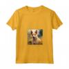 Portoghese Podengo Pequeno Cane Giardino Fiori Pittura Pet Maglietta con Collo a V - Ideale Regalo per Proprietari di Cane Podengo Pequeno - Leggera e Durevole