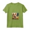 Portoghese Podengo Pequeno Cane Giardino Fiori Pittura Pet Maglietta con Collo a V - Ideale Regalo per Proprietari di Cane Podengo Pequeno - Leggera e Durevole