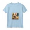 Portoghese Podengo Pequeno Cane Giardino Fiori Pittura Pet Maglietta con Collo a V - Ideale Regalo per Proprietari di Cane Podengo Pequeno - Leggera e Durevole