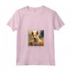 Portoghese Podengo Pequeno Cane Giardino Fiori Pittura Pet Maglietta con Collo a V - Ideale Regalo per Proprietari di Cane Podengo Pequeno - Leggera e Durevole