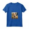 Portoghese Podengo Pequeno Cane Giardino Fiori Pittura Pet Maglietta con Collo a V - Ideale Regalo per Proprietari di Cane Podengo Pequeno - Leggera e Durevole