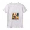 Portoghese Podengo Pequeno Cane Giardino Fiori Pittura Pet Maglietta con Collo a V - Ideale Regalo per Proprietari di Cane Podengo Pequeno - Leggera e Durevole