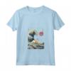 Donna Portoghese Podengo Pequeno Giapponese Kanagawa Wave Divertente Surf Maglietta con Collo a V - Regalo Cane per Natale, Ringraziamento e Compleanni