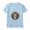 Portoghese Podengo Pequeno Dog Stained Glass Leadlight Maglietta con Collo a V - Capolavoro di Arte per Amanti dei Cani Portoghese Podengo Pequeno