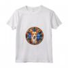 Portoghese Podengo Pequeno Dog Stained Glass Leadlight Maglietta con Collo a V - Capolavoro di Arte per Amanti dei Cani Portoghese Podengo Pequeno