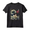 Portoghese Podengo Pequeno Giapponese Kanagawa Wave Divertente Surf Maglietta - Regalo per Proprietari di Cani - Ideale per Natale, Ringraziamento o Compleanni