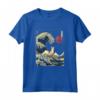 Portoghese Podengo Pequeno Giapponese Kanagawa Wave Divertente Surf Maglietta - Regalo per Proprietari di Cani - Ideale per Natale, Ringraziamento o Compleanni