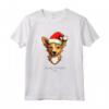 Portoghese Podengo Pequeno Cane Divertente Woofy Natale Semplice Maglietta - Regalo Unico per Amanti del Cane a Natale