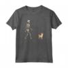 Divertente Halloween Podengo Pequeno Skeleton Walking Maglietta - Regalo Ideale per Amanti dei Cani