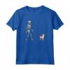Divertente Halloween Podengo Pequeno Skeleton Walking Maglietta - Regalo Ideale per Amanti dei Cani