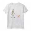 Divertente Halloween Podengo Pequeno Skeleton Walking Maglietta - Regalo Ideale per Amanti dei Cani