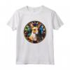 Portoghese Podengo Pequeno Dog Stained Glass Leadlight Maglietta - Design Cane in Vetro Colorato - Ideale per Amanti dell'Arte e dei Cani