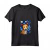 Portoghese Podengo Pequeno Cane Notte Stellata Mamma Maglietta con Collo a V - Regalo Divertente per Amanti dei Cani - Ideale per Natale o Compleanno