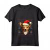 Portoghese Podengo Pequeno Santa Cappello Natale Divertente Cane Mamma Maglietta con Collo a V - Regalo per Amanti dei Cani - Ideale per Natale, Ringraziamento o Compleanni