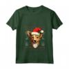 Portoghese Podengo Pequeno Santa Cappello Natale Divertente Cane Mamma Maglietta con Collo a V - Regalo per Amanti dei Cani - Ideale per Natale, Ringraziamento o Compleanni