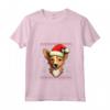 Portoghese Podengo Pequeno Santa Cappello Natale Divertente Cane Mamma Maglietta con Collo a V - Regalo per Amanti dei Cani - Ideale per Natale, Ringraziamento o Compleanni