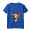 Portoghese Podengo Pequeno Santa Cappello Natale Divertente Cane Mamma Maglietta con Collo a V - Regalo per Amanti dei Cani - Ideale per Natale, Ringraziamento o Compleanni