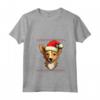 Portoghese Podengo Pequeno Santa Cappello Natale Divertente Cane Mamma Maglietta con Collo a V - Regalo per Amanti dei Cani - Ideale per Natale, Ringraziamento o Compleanni