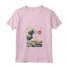 Donna Portoghese Podengo Pequeno Giapponese Kanagawa Wave Divertente Surf Maglietta con Collo a V - Regalo Unico per Amanti dei Cani