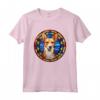 Portoghese Podengo Pequeno Dog Stained Glass Leadlight Maglietta - Devotion to Man's Best Friend - Ideal for Dog Lovers and Art Enthusiasts