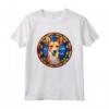 Portoghese Podengo Pequeno Dog Stained Glass Leadlight Maglietta - Devotion to Man's Best Friend - Ideal for Dog Lovers and Art Enthusiasts