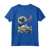 Portoghese Podengo Pequeno Giapponese Kanagawa Wave Divertente Surf Maglietta - Regalo per Proprietari di Podengo Pequeno - Ideale per Natale o San Valentino