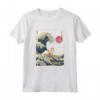 Portoghese Podengo Pequeno Giapponese Kanagawa Wave Divertente Surf Maglietta - Regalo per Proprietari di Podengo Pequeno - Ideale per Natale o San Valentino