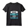 Donna More Bubbles Less Troubles - Maglietta Produzione di Sapone con Collo a V per Amanti del Benessere e del Bagnoschiuma