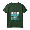 Donna More Bubbles Less Troubles - Maglietta Produzione di Sapone con Collo a V per Amanti del Benessere e del Bagnoschiuma