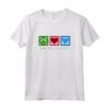 Peace Love - Punto Croce Cuore Maglietta - Regalo Ideale per Appassionati di Cucito a Punto Croce