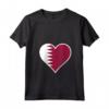 Qatar Bandiera Cuore - Maglietta Amore Qatar con Collo a V - Ideale per Regali e Vacanze in Qatar