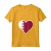 Qatar Bandiera Cuore - Maglietta Amore Qatar con Collo a V - Ideale per Regali e Vacanze in Qatar