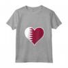 Qatar Bandiera Cuore - Maglietta Amore Qatar con Collo a V - Ideale per Regali e Vacanze in Qatar