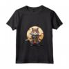 Donna Samurai Gatto Giapponese Kawaii Ninja Ragamuffin Cat - Maglietta con Collo a V, Design Unico di Moda Giapponese