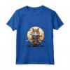 Donna Samurai Gatto Giapponese Kawaii Ninja Ragamuffin Cat - Maglietta con Collo a V, Design Unico di Moda Giapponese