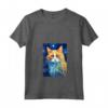 Donna Ragamuffin Gatto Notte Stellata - Maglietta con Collo a V Ideale per Amanti dei Gatti - Regalo Speciale per Natale e Compleanni