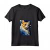 Donna Ragamuffin Gatto Notte Stellata Pittura Uomini Donne Bambini Maglietta con Collo a V - Regalo Carino per Amanti dei Gatti - Ideale per Natale o Compleanni