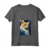 Donna Ragamuffin Gatto Notte Stellata Pittura Uomini Donne Bambini Maglietta con Collo a V - Regalo Carino per Amanti dei Gatti - Ideale per Natale o Compleanni