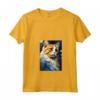 Donna Ragamuffin Gatto Notte Stellata Pittura Uomini Donne Bambini Maglietta con Collo a V - Regalo Carino per Amanti dei Gatti - Ideale per Natale o Compleanni
