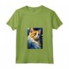 Donna Ragamuffin Gatto Notte Stellata Pittura Uomini Donne Bambini Maglietta con Collo a V - Regalo Carino per Amanti dei Gatti - Ideale per Natale o Compleanni