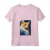 Donna Ragamuffin Gatto Notte Stellata Pittura Uomini Donne Bambini Maglietta con Collo a V - Regalo Carino per Amanti dei Gatti - Ideale per Natale o Compleanni