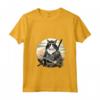 Donna Gatto Ninja Giapponese Kawaii Ragamuffin Samurai - Maglietta con Collo a V - Design Unico e Creativo per Amanti dei Gatti