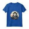 Donna Gatto Ninja Giapponese Kawaii Ragamuffin Samurai - Maglietta con Collo a V - Design Unico e Creativo per Amanti dei Gatti