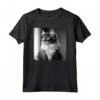 Fotografia Cinematografica in Bianco e Nero del Gatto Ragamuffin - Maglietta per Amanti dei Gatti - Ideale per Compleanni, Natale e Feste in Famiglia