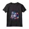 Donna Splash Art Ragamuffin - Faccia di Gatto Colorata Maglietta con Collo a V - Ideale per Amanti dei Gatti Ragamuffin