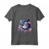 Donna Splash Art Ragamuffin - Faccia di Gatto Colorata Maglietta con Collo a V - Ideale per Amanti dei Gatti Ragamuffin