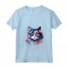 Donna Splash Art Ragamuffin - Faccia di Gatto Colorata Maglietta con Collo a V - Ideale per Amanti dei Gatti Ragamuffin