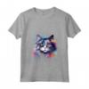 Donna Splash Art Ragamuffin - Faccia di Gatto Colorata Maglietta con Collo a V - Ideale per Amanti dei Gatti Ragamuffin