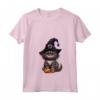 Cappello da Strega a Forma di Gatto Ragamuffin - Maglietta Collo a V per Halloween - Costume Divertente e Unico