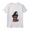 Cappello da Strega a Forma di Gatto Ragamuffin - Maglietta Collo a V per Halloween - Costume Divertente e Unico